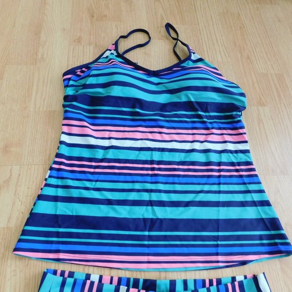 Women's L, XXL, XXXL  Tankini - Green Multi Color - Picture 3 of 4